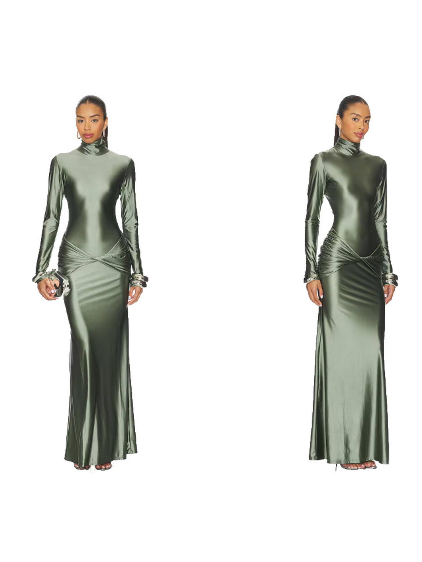 Nwt Delfi Collective Anastasia Dress In Army Size M $398msrp
